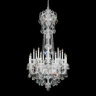 Schonbek Olde World 23 Light Chandelier in Polished Silver with Clear Heritage Handcut Crystal