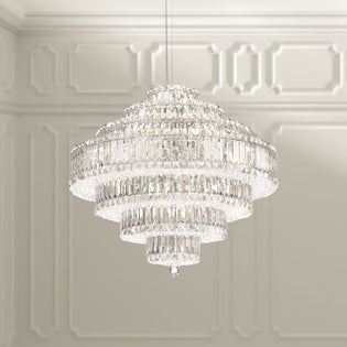 Schonbek Plaza 31 Light Pendant in Stainless Steel with Clear Radiance Crystal