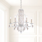 Schonbek Sarella 6 Light Heritage Crystal Chandelier in Antique Silver