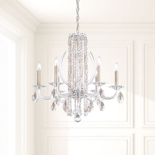 Schonbek Sarella 6 Light Heritage Crystal Chandelier in Antique Silver