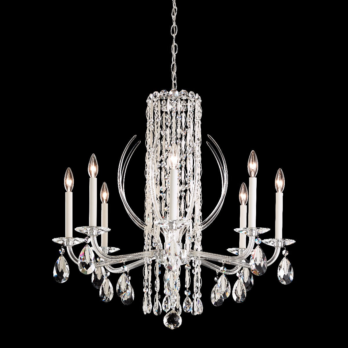 Schonbek Sarella 8 Light Crystal Chandelier in White