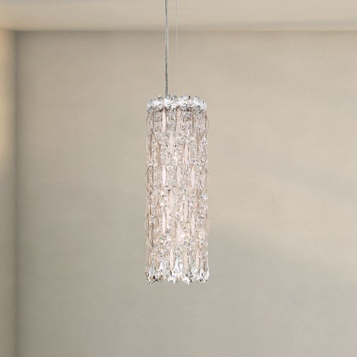 Schonbek Sarella 3 Light Pendant Light with Heritage Crystal in Antique Silver