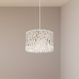Schonbek Sarella Pendant Light in Stainless Steel with Heritage Crystal