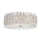 Schonbek Sarella 3 Light Flush Ceiling Light with Heritage Crystal in Antique Silver
