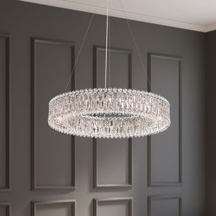 Schonbek Sarella 18 Light Pendant Light with Heritage Crystal in Steel