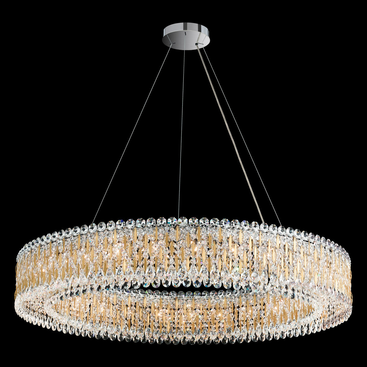 Schonbek Sarella Pendant Light Heritage Crystal in Heirloom Gold