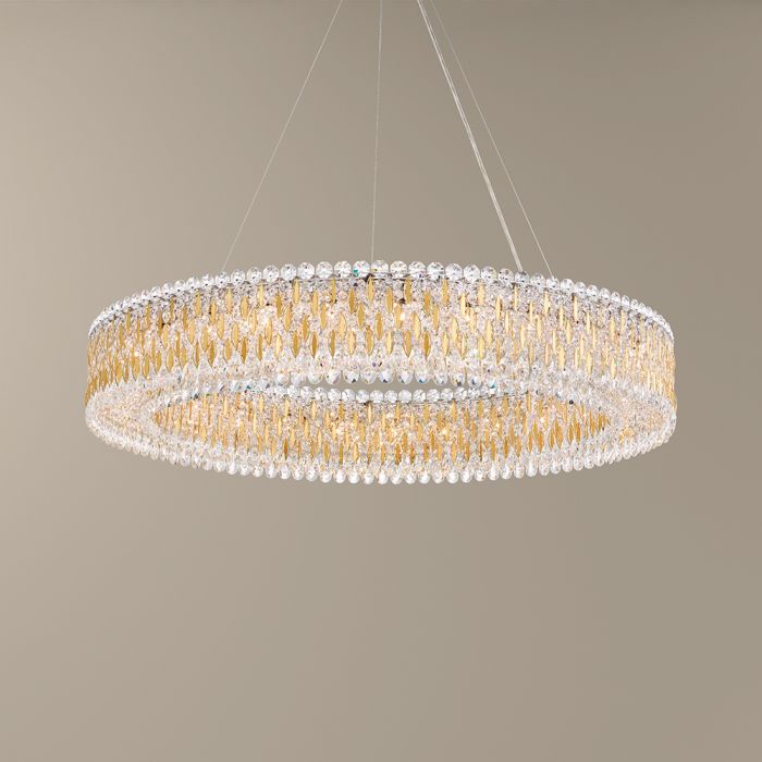 Schonbek Sarella Pendant Light Heritage Crystal in Heirloom Gold