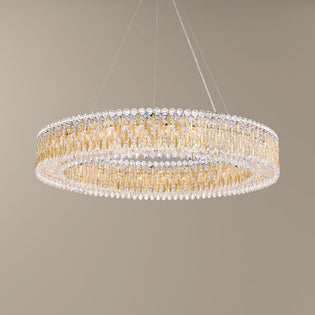 Schonbek Sarella Pendant Light Heritage Crystal in Heirloom Gold