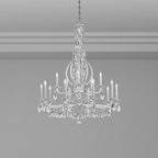 Schonbek Sarella 17 Light Chandelier with Heritage Crystal in Antique Silver
