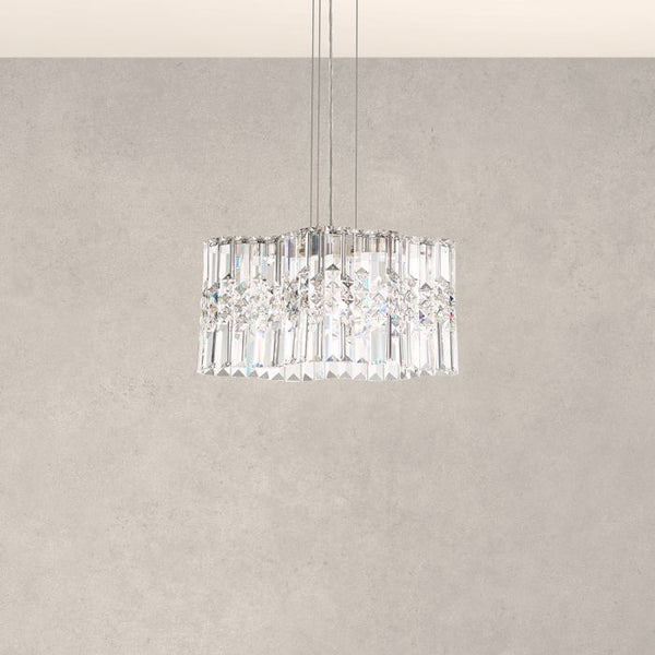 Schonbek Selene 120 Mini Pendant Light in Stainless Steel with Clear Optic Crystal