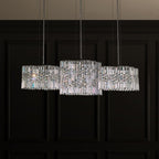 Schonbek Selene 6 Light Pendant Light in Stainless Steel with Clear Optic Crystal