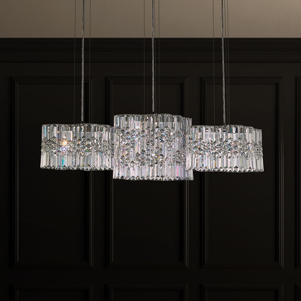 Schonbek Selene 6 Light Pendant Light in Stainless Steel with Clear Optic Crystal