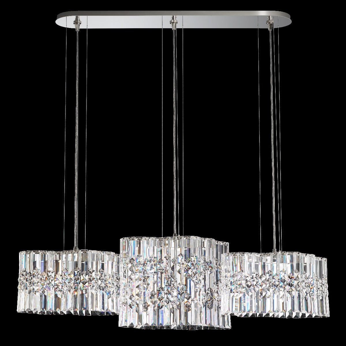 Schonbek Selene 6 Light Pendant Light in Stainless Steel with Clear Optic Crystal