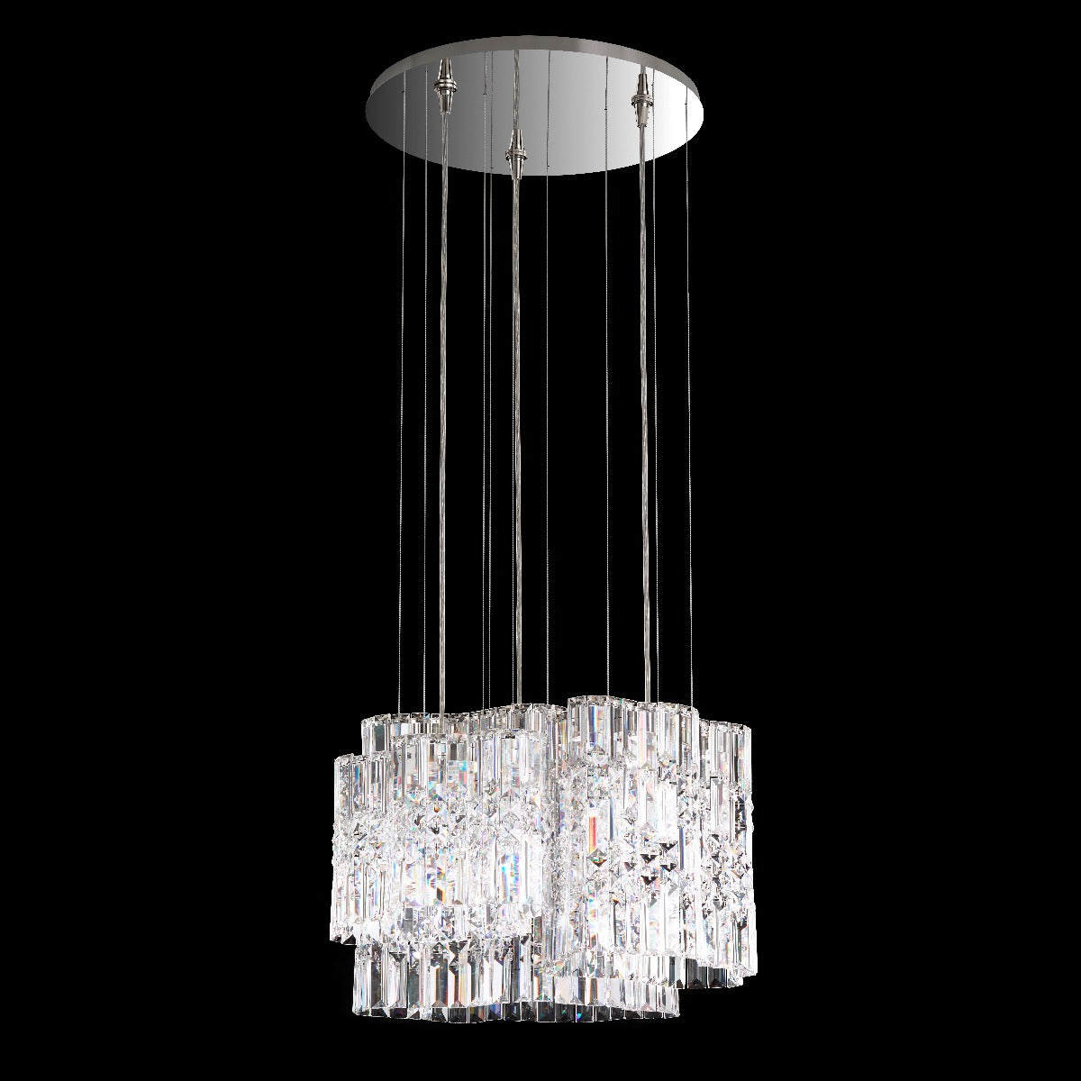 Schonbek Selene 150 Pendant Light in Stainless Steel with Clear Optic Crystal
