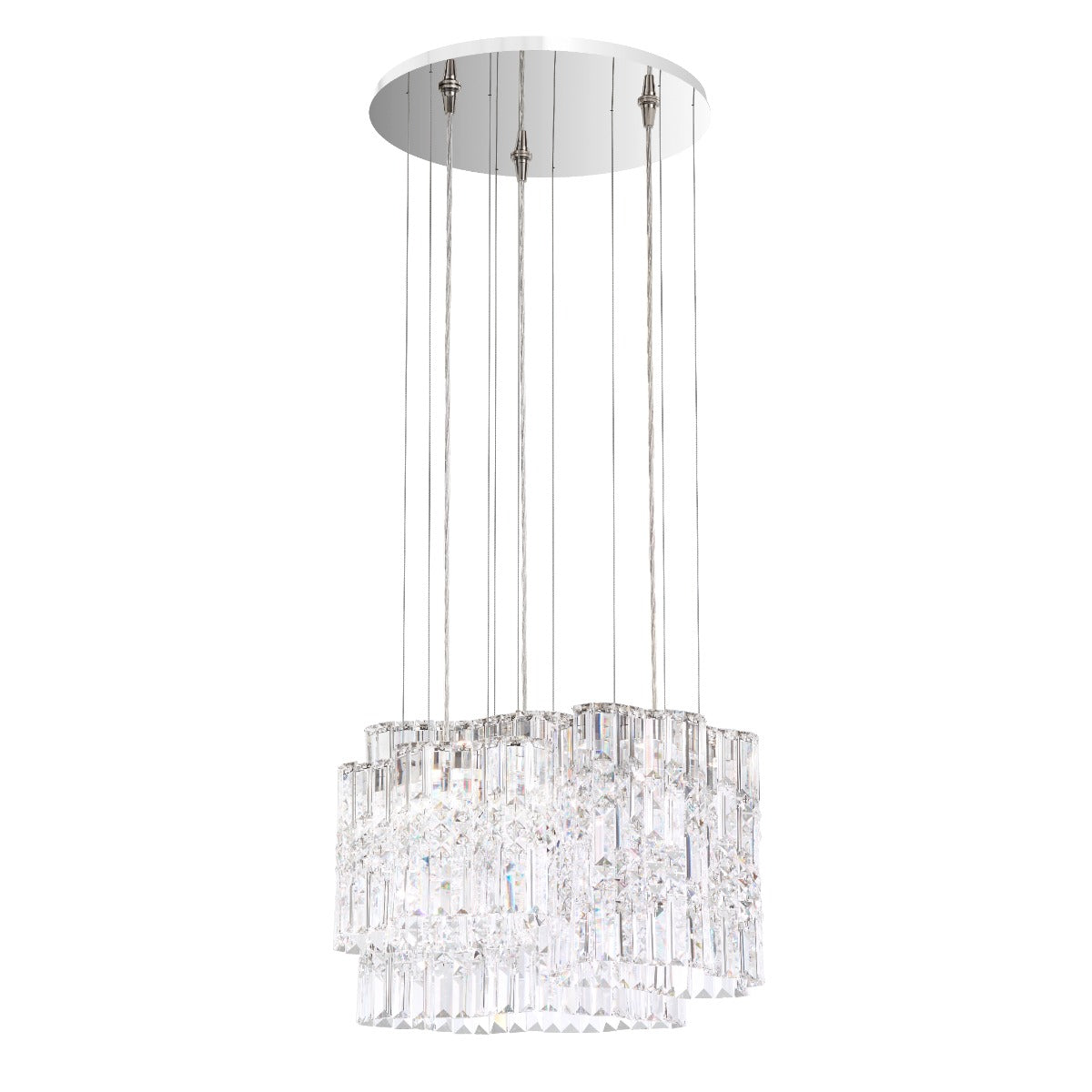 Schonbek Selene 150 Pendant Light in Stainless Steel with Clear Optic Crystal