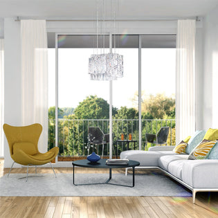 Schonbek Selene 150 Pendant Light in Stainless Steel with Clear Optic Crystal