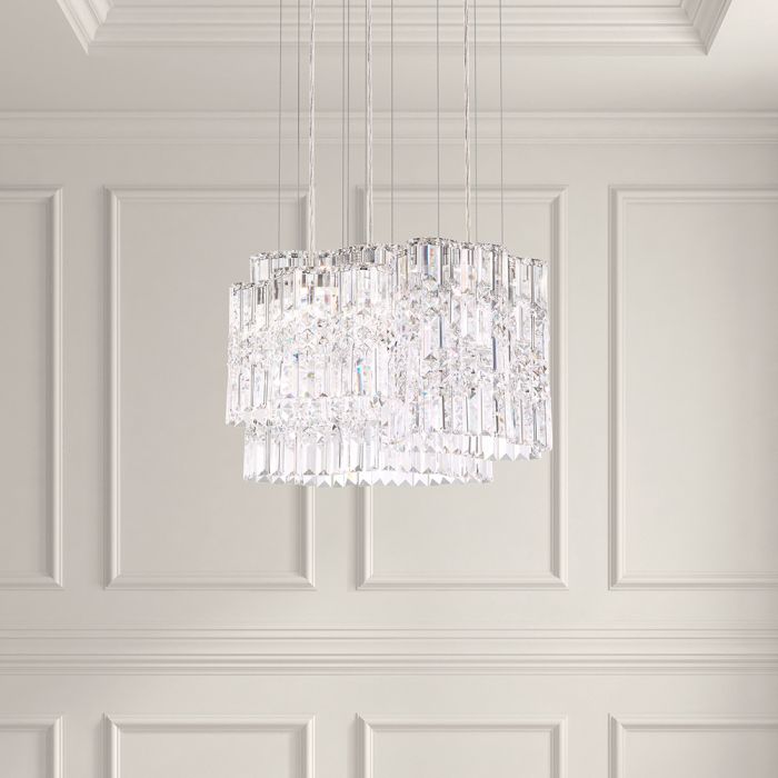 Schonbek Selene 150 Pendant Light in Stainless Steel with Clear Optic Crystal