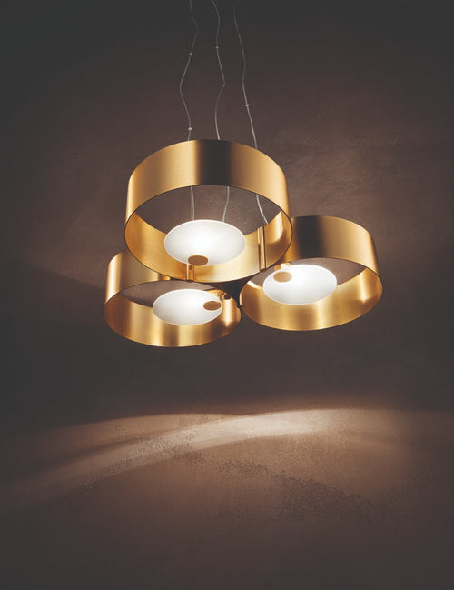 Masiero Sound Ceiling 60cm Pendant 3 x G9 Brushed Gold SOUND-OR3