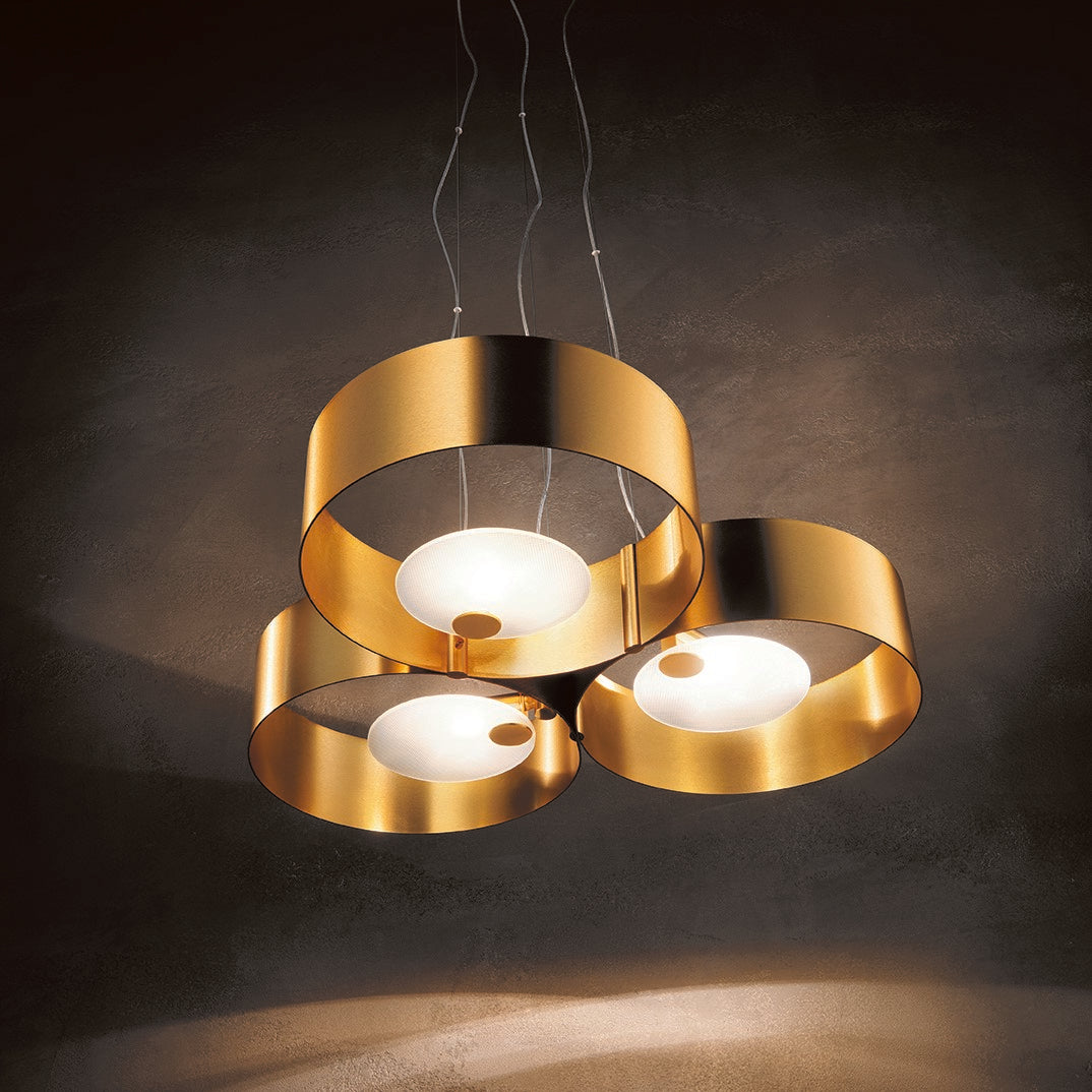 Masiero Sound Ceiling 60cm Pendant 3 x G9 Brushed Gold SOUND-OR3