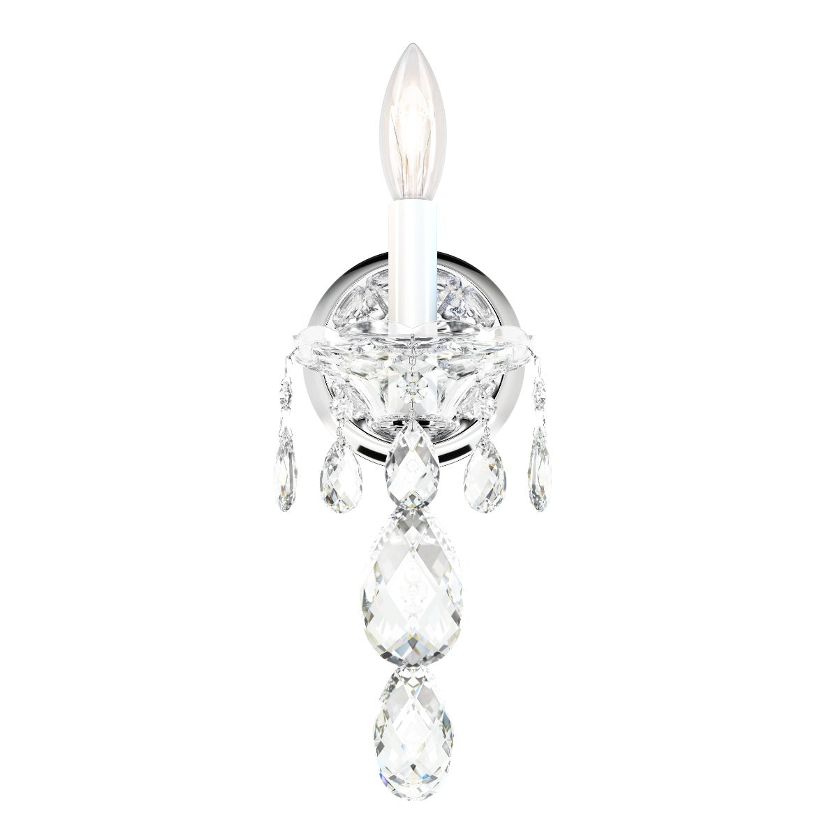 Schonbek Sterling 1 Light Heritage Crystal Wall Light in Silver