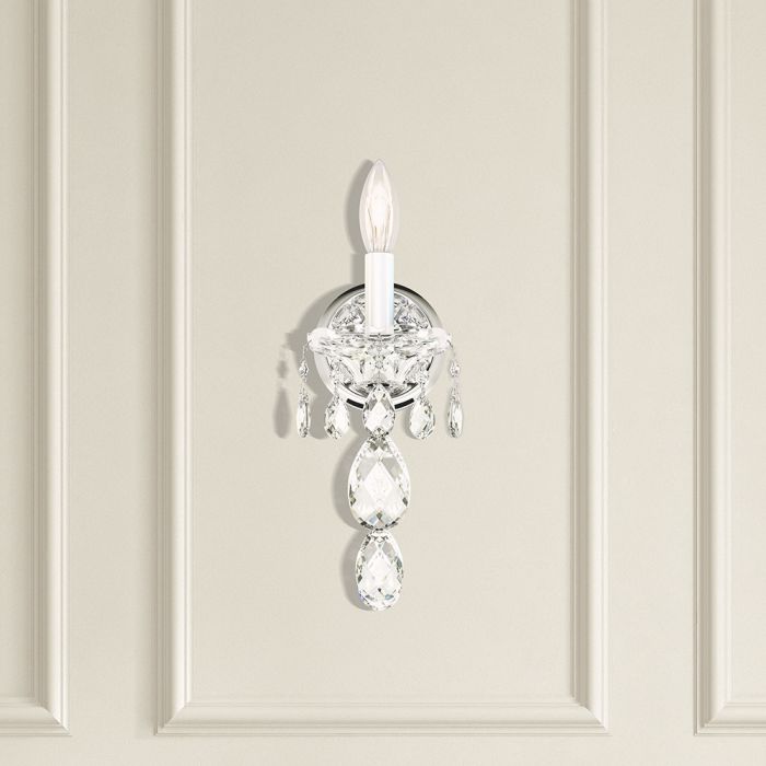 Schonbek Sterling 1 Light Heritage Crystal Wall Light in Silver