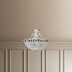 Schonbek Trilliane 8 Light Semi-Flush Mount in Polished Stainless Steel with Clear Radiance Crystal