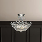 Schonbek Trilliane 10 Light Flush Mount in Polished Stainless Steel with Clear Radiance Crystal