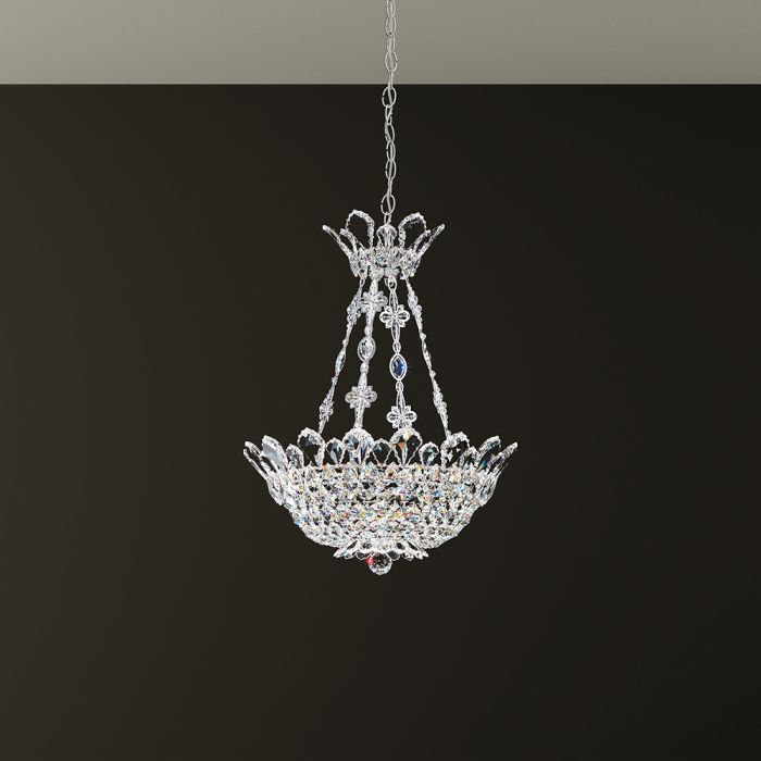 Schonbek Trilliane 8 Light Chandelier in Polished Stainless Steel Clear Radiance Crystal