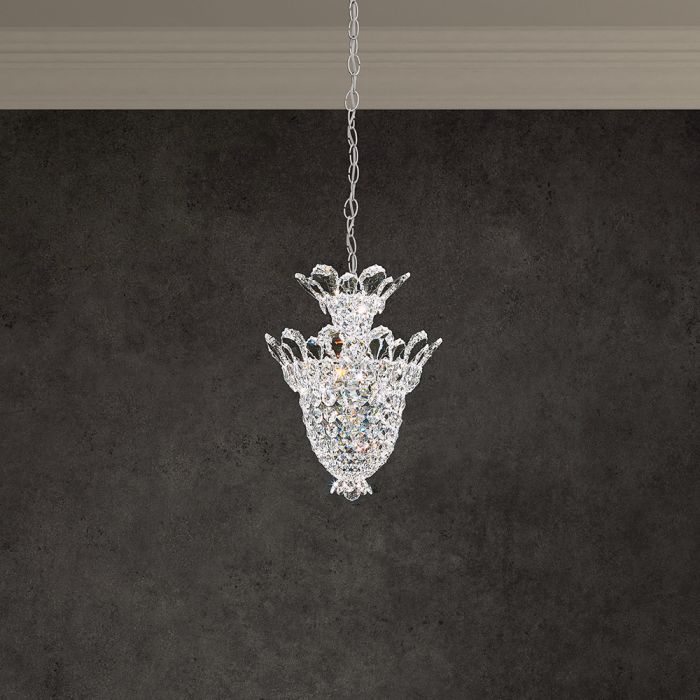Schonbek Trilliane 5 Light Mini Pendant in Polished Stainless Steel with Clear Radiance Crystal