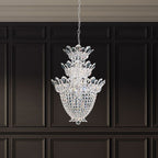 Schonbek Trilliane 15 Light Chandelier in Polished Stainless Steel with Clear Radiance Crystal