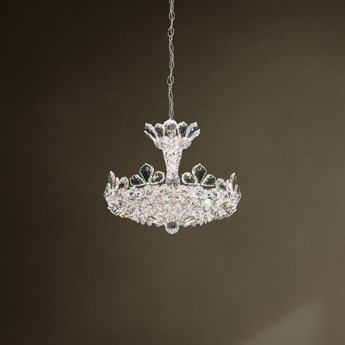 Schonbek Trilliane 6 Light Chandelier in Polished Stainless Steel with Clear Radiance Crystal