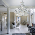 Schonbek Trilliane 30 Light Chandelier in Polished Stainless Steel with Clear Radiance Crystal