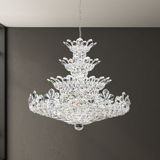 Schonbek Trilliane 30 Light Chandelier in Polished Stainless Steel with Clear Radiance Crystal