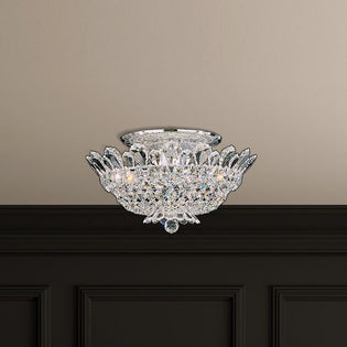 Schonbek Trilliane 8 Light Semi-Flush Mount in Polished Stainless Steel Clear Radiance Crystal