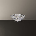 Schonbek Trilliane 10 Light Semi-Flush Mount in Polished Stainless Steel with Clear Radiance Crystal