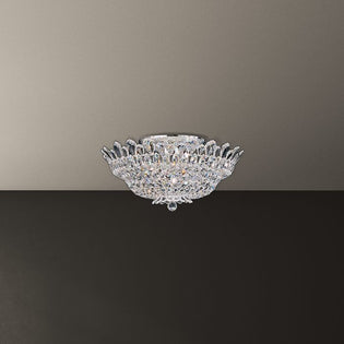 Schonbek Trilliane 10 Light Semi-Flush Mount in Polished Stainless Steel with Clear Radiance Crystal