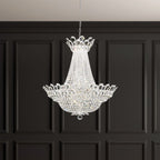 Schonbek Trilliane 39 Light Chandelier in Polished Stainless Steel with Clear Radiance Crystal