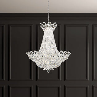 Schonbek Trilliane 39 Light Chandelier in Polished Stainless Steel with Clear Radiance Crystal