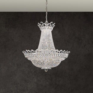 Schonbek Trilliane 53 Light Chandelier in Polished Stainless Steel with Clear Radiance Crystal