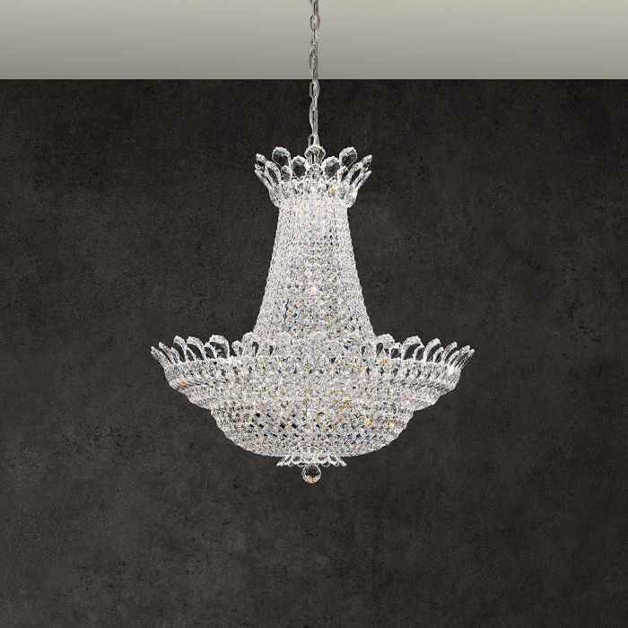 Schonbek Trilliane 53 Light Chandelier in Polished Stainless Steel with Clear Radiance Crystal