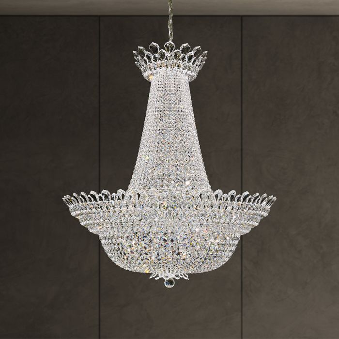 Schonbek Trilliane 76 Light Chandelier in Polished Stainless Steel with Clear Radiance Crystal