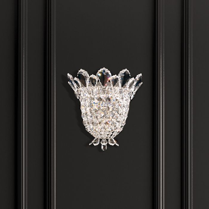Schonbek Trilliane 3 Light Wall Sconce in Polished Stainless Steel with Clear Radiance Crystal