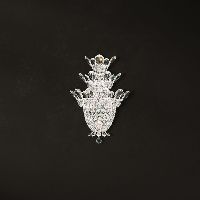 Schonbek Trilliane 4 Light Wall Sconce in Polished Stainless Steel with Clear Radiance Crystal