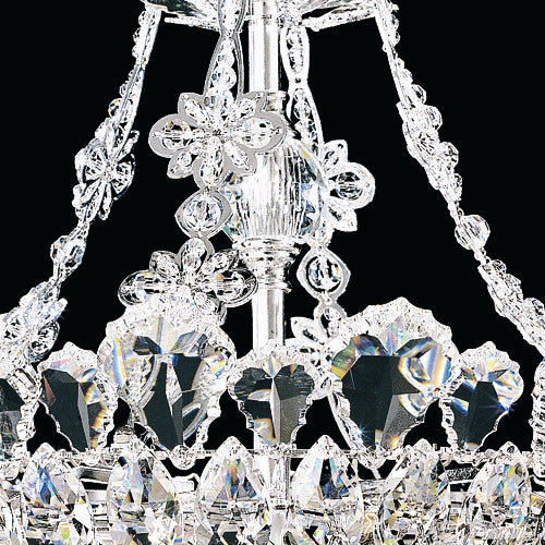 Schonbek Trilliane 8 Light Semi-Flush Mount in Polished Stainless Steel with Clear Radiance Crystal