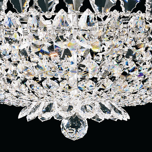 Schonbek Trilliane 8 Light Semi-Flush Mount in Polished Stainless Steel with Clear Radiance Crystal