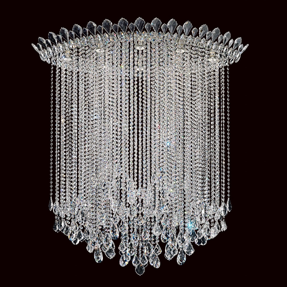 Schonbek Trilliane 8 Light Pendant Light with Clear Heritage Crystal in Stainless Steel