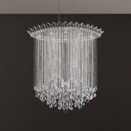 Schonbek Trilliane 8 Light Pendant Light with Clear Heritage Crystal in Stainless Steel