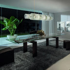 Masiero Vegas LED Glass Linear Bar Pendant Champagne Leaf MAS/VEGAS-BIL-180