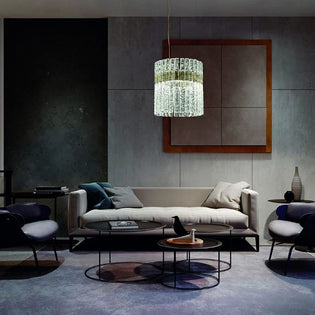 Masiero Vegas LED Round Glass Ceiling Pendant Champagne Leaf MAS/VEGAS-S-RD-40