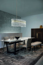 Masiero Vegas LED Glass Bar Pendant Champagne Leaf MAS/VEGAS-S-OV-120